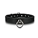 SiaLinda: Halsband Echtleder schwarz mit großem O-Ring 20mm
