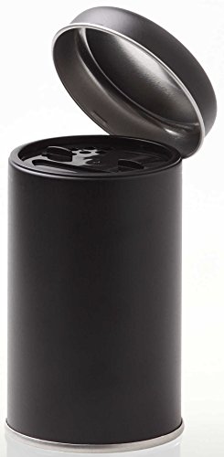 INDIGOS UG - Gewürzdose - schwarz - groß - 90x56 mm mit Aromadeckel und Streuer (10 Stück)