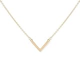 VOLL IM TREND: Minimalistische Kette für Frauen mit schlichtem V-Anhänger im Geometrie-Look in silber oder gold