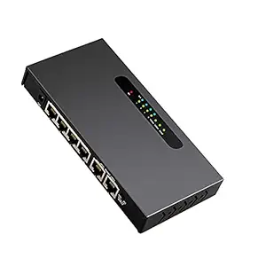 Layfuz 6-Port POE Switch 4+2 100M Enthernet Switch with 4 Ethernet Ports 2 Uplink Ethernet Ports for IP Camera Wireless AP EU Plug
