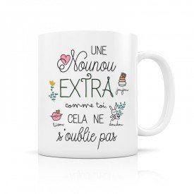 Label'tour Mug céramique "Une nounou extra cela ne s'oublie pas" - Créa Bisontine