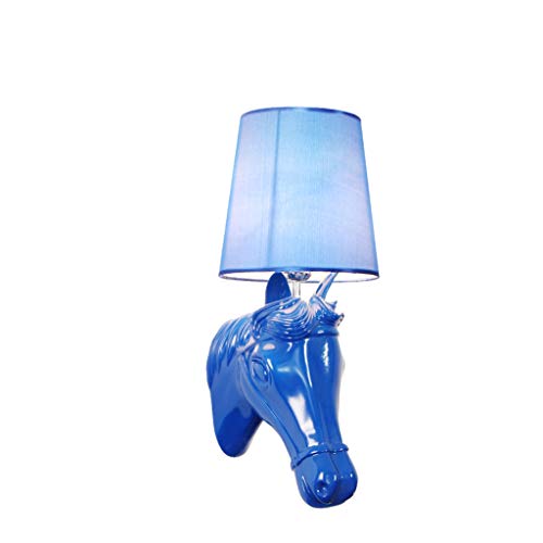 zm Applique da Parete Moderna Testa di Cavallo in Resina, Lampada da Parete in Tessuto personalità nordica Creativa, Soggiorno Camera da Letto Studio corridoio Art Deco Applique da Parete