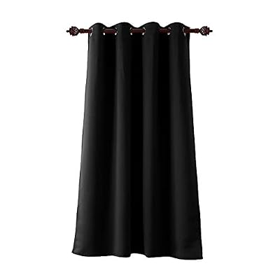 Deconovo Rideau Occultant Blackout Curtain de Maison à Oeillets 140x180cm Isolant Thermique pour Garçons Noir