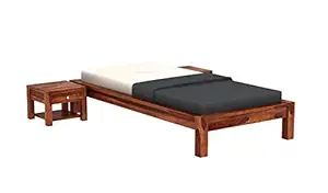 AASALIYA Solid Wood Single Size Bed for Living Room Bedroom Home Hotel Decor Furniture | Solid Wood Bed Without Storage | Sheesham Wood, Honey Finish