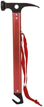 Multifunctional Steel Camping Mallet Tent Peg Hammer (Red)