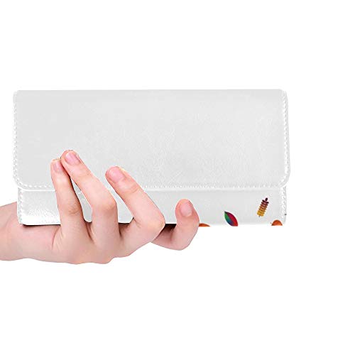 Preisvergleich Produktbild Einzigartige benutzerdefinierte Herbst Blätter zerstreute Eiche Ahorn Frauen Trifold Brieftasche Lange Geldbörse Kreditkarteninhaber Fall Handtasche