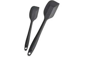Spatules de Cuisine Silicone Maryse [sans Bisphénol] (noir -Lot de 2) Mini et fine