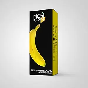 MERICAN Freeze Dried Banana | Healthy Banana Snack | 100% Natural, Vegan, No Preservatives, No Added Sugar | Low Calorie Snack | Dehydrated Snacks for Kids and Adults | 20 Gm