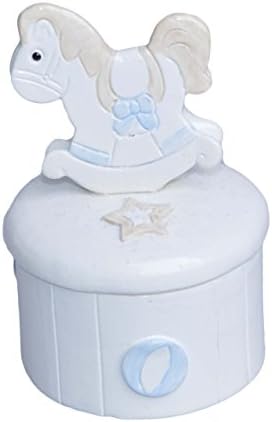 'Cute "Rocking Horse Tooth Box Blue for Boys