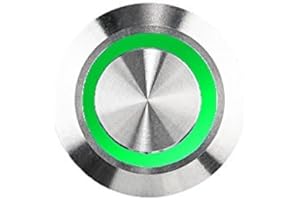 HUBER Pulsante campanello a LED, acciaio inossidabile - interruttore campanello, campanello, colore luce verde, IP65, rotondo