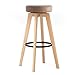 Produktbild QHY Hocker, Barhocker Barhocker Hochhocker Massivholz Barhocker Modernen Minimalistischen Rotierenden Kreativen Europäischen Stil Stuhl 48X48X74Cm Barhocker,Holzfarbe,A