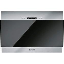 Hotpoint HHVP 6.4F AL K Monté au mur Noir, Acier inoxydable 400m³/h E hotte - Hottes (400 m³/h, F, F, g, 48 dB, 60 dB)
