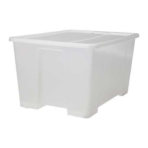 IKEA "SAMLA" Box 130 Liter mit Deckel und 4 Verschlussklips Aufbewahrungsbox