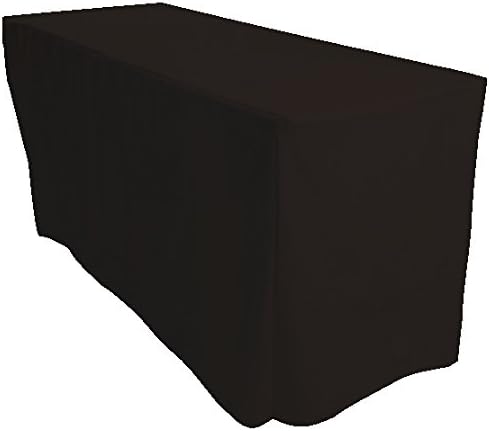 5 x Black 8ft Fitted 4 sided Banqueting Polyester Tablecloth Wedding Reception