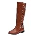 Produktbild Sannysis Stiefeletten Damen Elegant Frauen Schuhe Schnalle Roman Riding Kniehohe Cowboystiefel Martin Lange Stiefel Kaffee Schwarz Braun Wein Khaki