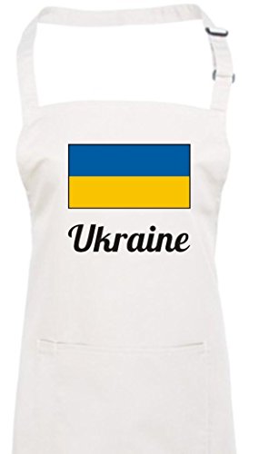ShirtInStyle Kochschürze Latzschürze UKRAINE Länderschürze, Farbe Weiß