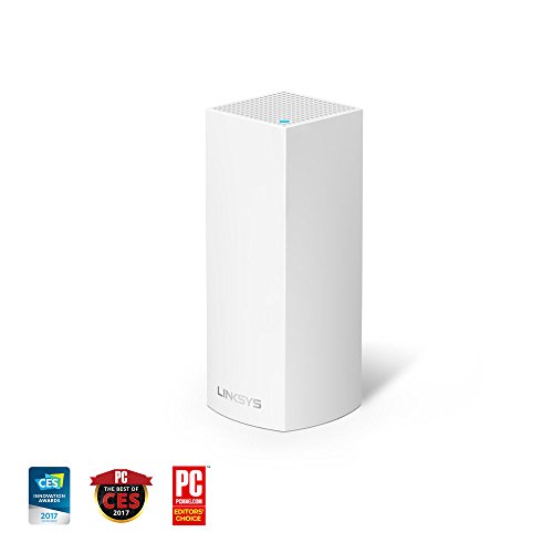 Linksys WHW0301-UK Velop Tri-Band AC2200 Whole Home Wi-Fi Mesh System, Router Replacement for Home Network, Works with Amazon Alexa - White, Pack of 1