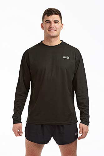 Time To Run Hombres Favourite Camiseta De Running/Gimnasio/Formación Manga Larga L Negro