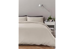 BELDORA Anti-Allergy Anti-Bacterial Brushed Soft Touch Microfibre Duvet Cover & Pillowcase/s Bedding Bed Linen Set (Cream, Double)