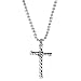 Men Style Silver Metal Jesus Christ Crucifix Christian Cross With Ring Stainless Steel Necklace Pendant With Chain For Men And Women RS.349.00