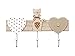 Produktbild SPOTTED DOG GIFT COMPANY Katze Kleiderhaken Garderobenhaken Hakenleiste, Dekorative Tier Wandhaken 3 Haken mit Herz- und Katzendesign - in Weiß und Braun Holz, Hausdekoration für Wand oder Tür