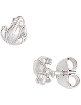 925 Sterling Kinder Silber Kinder Ohrringe - Frosch - B 5,60 mm - H 6,40 mm