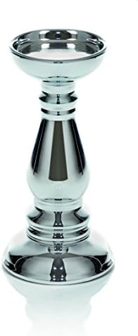 Silver Ceramic Candle Stick Dinner Candle Holder - 20cm x 9cm