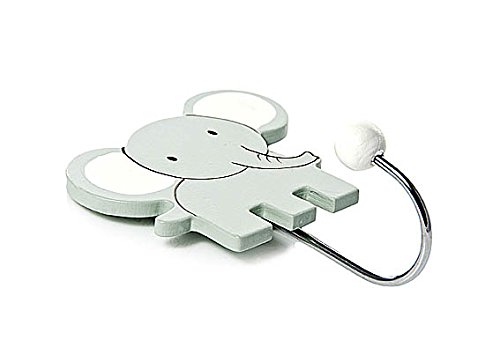 Kinder oder Baby Kleiderhaken Garderobenhaken Wandhaken Safari-Tier Dschungel Elefant Giraffe und Zebra aus Holz für Jungen oder Mädchen Kinderzimmer - 5