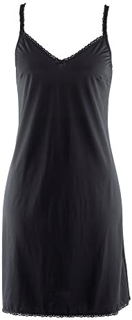 SUPER QUALITY LADIES BLACK STRETCHY FULL SLIP ADJUSTABLE SHOULDER STRAPS SIZE 6 8 10 12 14 16 18 20 (SIZE 10/12)