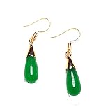 Pendientes hechos a mano Hecho a mano retro mariposa natural verde Jade cuentas pendientes