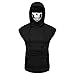 Price comparison product image DIKEWANG Mens Summer Skull Mask Button Sports Vest Hooded Sweatshirt Hooded Splice Large Open-Forked Male Vest Mask Skull Pure Sweatshirt Black