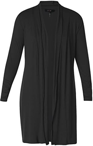 Yest Black Long Line Cardigan M Black