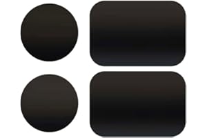 Qinoc Metal Plates for Mobile Magnetic Mount - Universal Replacement Plate Metal Disc with Strong Adhesive for Car Mounts, Magnetic Phone Holder - 2 Rectangle and 2 Round (All Black)