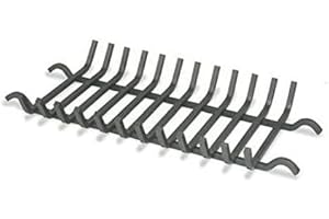 QEM Grille porte buche à crochets 12 barreaux en aciers à poser sur chenets pour cheminée foyer ouverts 78cmx38cmx10cm