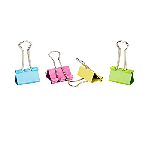 Preisvergleich Produktbild leisial 48-teiliges Metall-Klammern-Set, Dokumentenklammern, 25 mm, Büro-Zubehör, zufällige Farbe