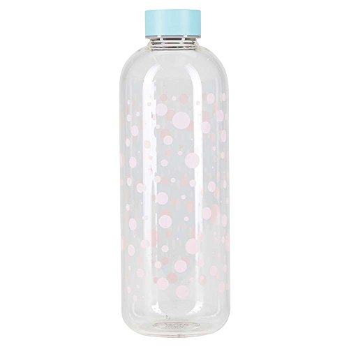 Preisvergleich Produktbild Miss Etoile - Wasserflasche / Trinkflasche - rosa Punkte - Glas - 1 l