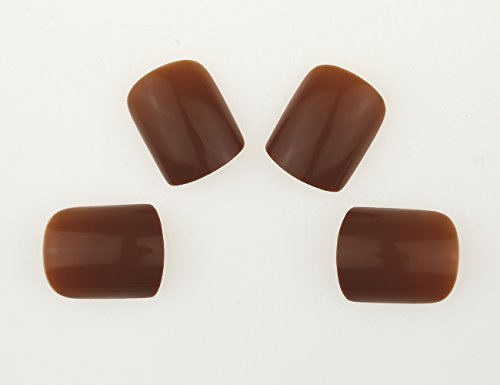 ArtPlus 3 Boxes of 24pcs Milk Coffee False Nails French Manicure Full Cover Sports Medium Length with Adhesive Tabs Pressed On and Glue Fake Nails - 7