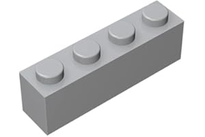 TTEHGB TOY Classic Building Brick 1x4, 100 Piece Bulk Brick Block, Light Gray 1x4 Bricks, Compatible with Lego Parts and Pieces 3010(Colour: Light Gray)