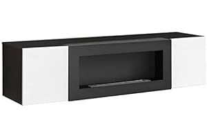 MB Muebles Bonitos | Mobile pensile con camino modello Erica lumbre (160x40cm) nero – Lettiemobili