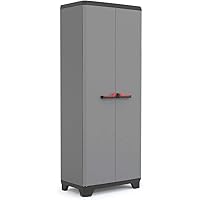Keter Armadio Portascope Stilo, 3 Ripiani Regolabili, Grigio Scuro/Nero, 68 x 39 x 173 H cm