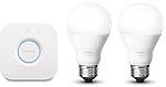 Philips Hue White LED Lampe E27 Starter Set inkl. Bridge, dimmbar, Standard Verpackung, funktioniert mit Amazon Alexa