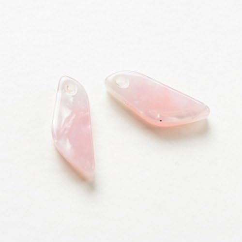 Marble Charm Unique small round polygonal plate 1 hole 13 x 5 mm pink white purple 2 pieces
