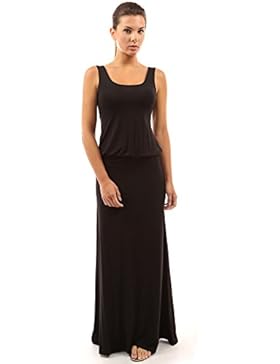 PattyBoutik Damen Sommerliches fließendes Maxikleid ohne Ärmeln mit U-Ausschnitt