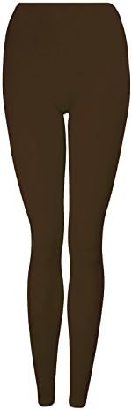 Girls Leggings - Full Length Girls Leggings - Stretch Fit Leggings - (Brown, 13 Years)