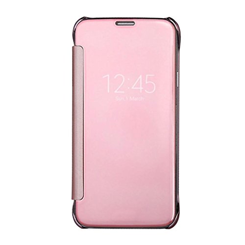 CARYYCY Lujo Elegante Purpurina Smart Flip Ultra Slim Vista Galvanizado
Espejo Duro Claro Transparente Tel fono Carcasa Para Samsung Galaxy S6
Edge Rosegold