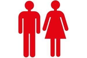 ENDS CUOIO ENDS CUT Targhetta Adesiva per Bagno Uomo + Donna, Targa in Plexiglass Adesivo Simbolo Classico Uomo Donna, Insegna Personalizzata per Bagno, Adesivo Toilette Accessori Bagno (U+D CL, R)