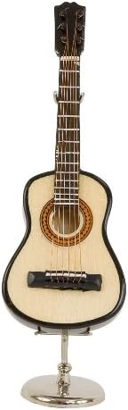 Miniature classical guitar - varnished Wood - decorative item - music gift - delivered with its box and stand - Height 20 cms