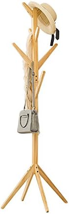 XRXY Simple/ Solid Wood Floorstanding Coat Rack / Living Room Bedroom/ Clothes Storage / Hangers (4 Colors Optional) ( Color : Wood color )