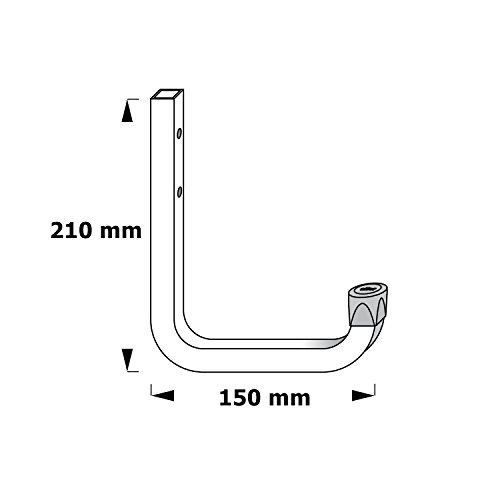 6x GedoTec® Wandhaken Schraubhaken Profilhaken Allzweckhaken Haken Stahl verzinkt | Tiefe 150 x Höhe 210 mm | Tragkraft 85 kg | geprüfte Markenqualität - 3
