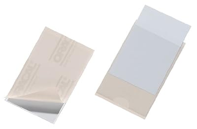 Durable 807919 Pocketfix Sachet de 10 Pochettes adhésives pour Carte de visite 57 x 90 mm Ouverture Petit Côté